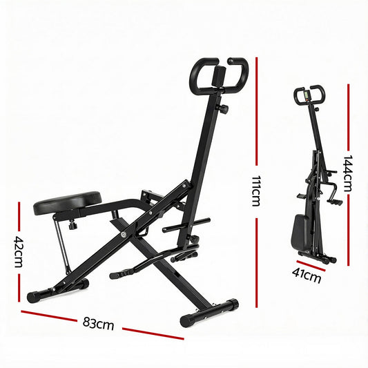 Everfit Foldable Squat Machine Deep Squat Rowing Machine 5 Adjustable Seat Home Gym