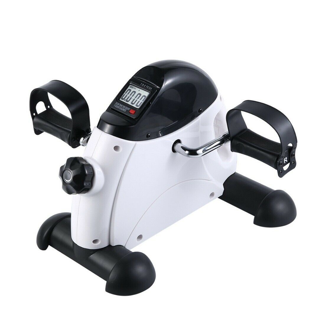 Portable Pedal Exerciser w/ LCD Monitor Tracking (Black & White)