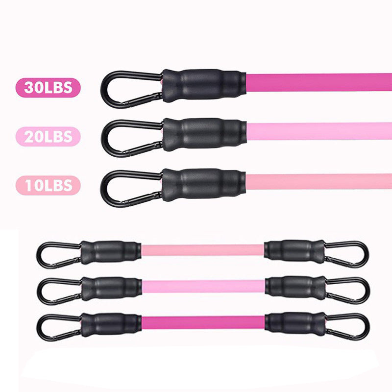 Red Silver SnapResistance Bands Set with Ankle Straps for Glute Kickbacks & Leg Workouts (10-30lbs)