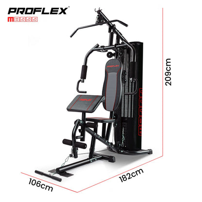 PROFLEX Multi-Station Compact Home Gym Set, 150lbs Weight Plates- M8000