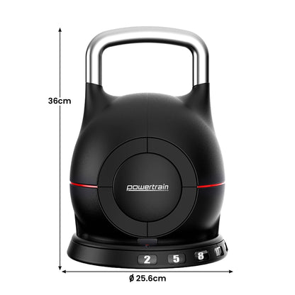 Powertrain 40kg Adjustable Kettlebell One Hand Adjustment Weight Set