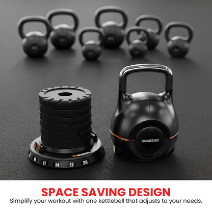 Powertrain 40kg Adjustable Kettlebell One Hand Adjustment Weight Set