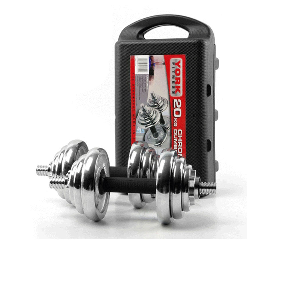 York 20kg Dumbbell Set with Case