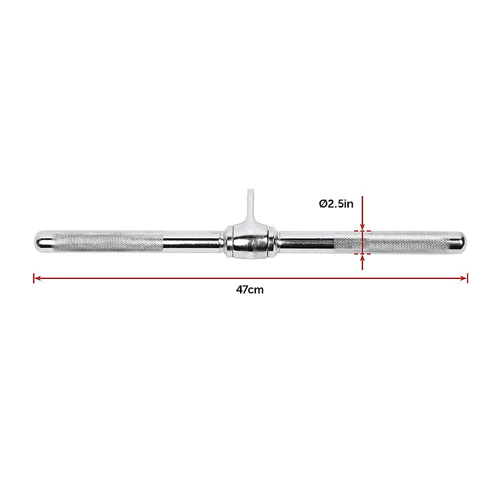 Revolving Straight Bar – Gym Cable Attachment for Tricep, Bicep & Pulley Workouts