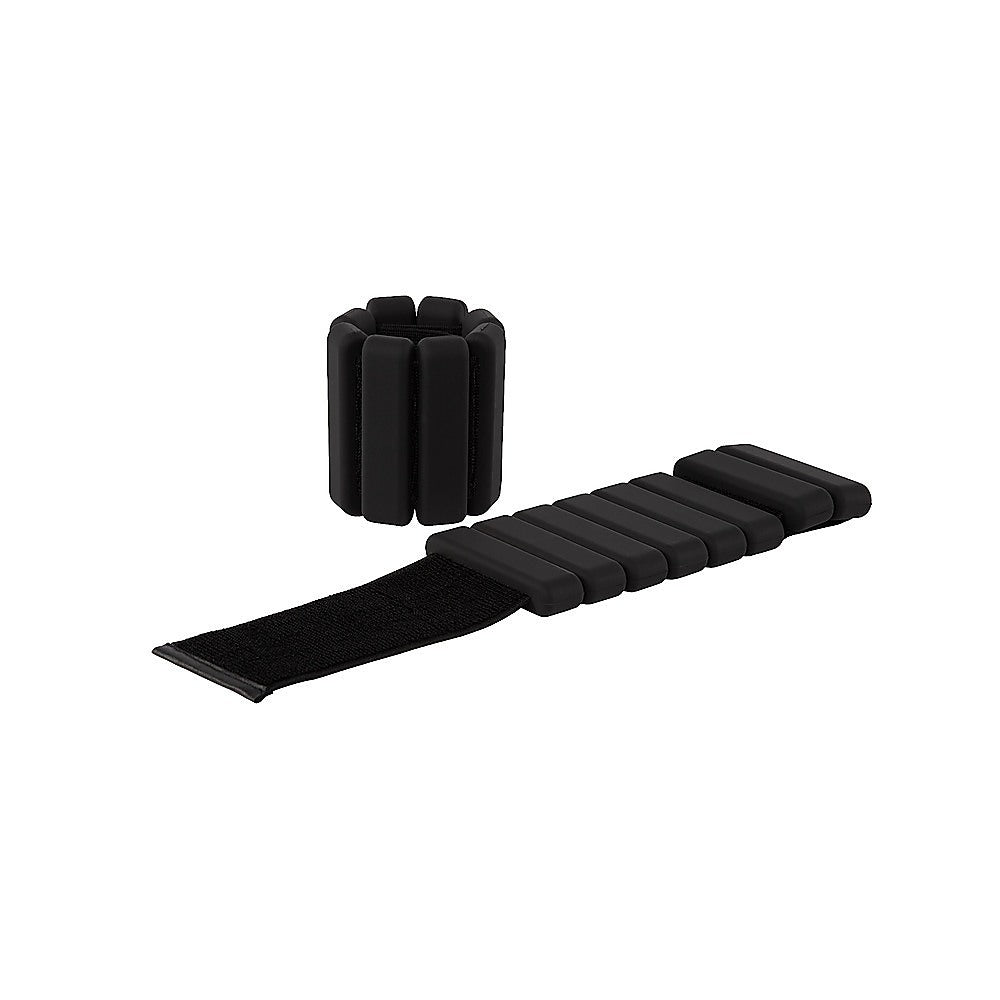 2-Piece Ankle & Wrist Weights – 1kg Pair Adjustable Workout Bangles (Black)