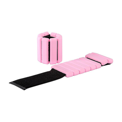2-Piece Ankle & Wrist Weights – 1kg Pair Adjustable Workout Bangles (Pink)