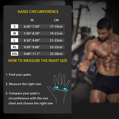 Size XXL Black Heavy Duty Workout Gloves with Wrist Support - Anti-Slip Gel Padded Gym Gloves for Weightlifting, Training & Fitness