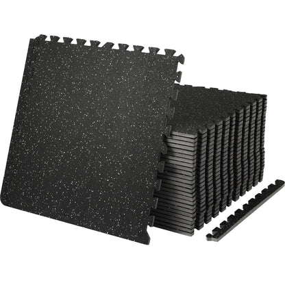 VEVOR EVA Interlocking Foam Floor Mats, 0.56 in Thickened 25 Pcs Puzzle Rubber Tiles, 24 x 24 in Exercise Floor Mat for Workout & Fitness, Heavy Duty Flooring Mats for Home, Gym, Office-100 Sq Ft