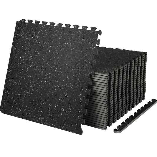 VEVOR EVA Interlocking Foam Floor Mats, 0.56 in Thickened 25 Pcs Puzzle Rubber Tiles, 24 x 24 in Exercise Floor Mat for Workout & Fitness, Heavy Duty Flooring Mats for Home, Gym, Office-100 Sq Ft