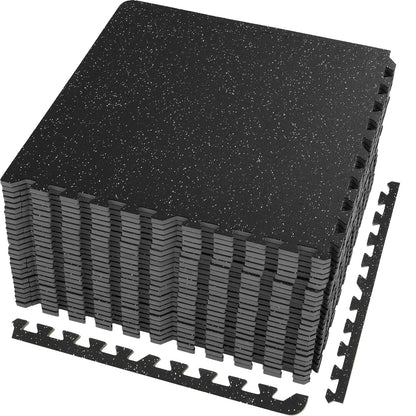 VEVOR EVA Interlocking Foam Floor Mats, 0.56 in Thickened 25 Pcs Puzzle Rubber Tiles, 24 x 24 in Exercise Floor Mat for Workout & Fitness, Heavy Duty Flooring Mats for Home, Gym, Office-100 Sq Ft