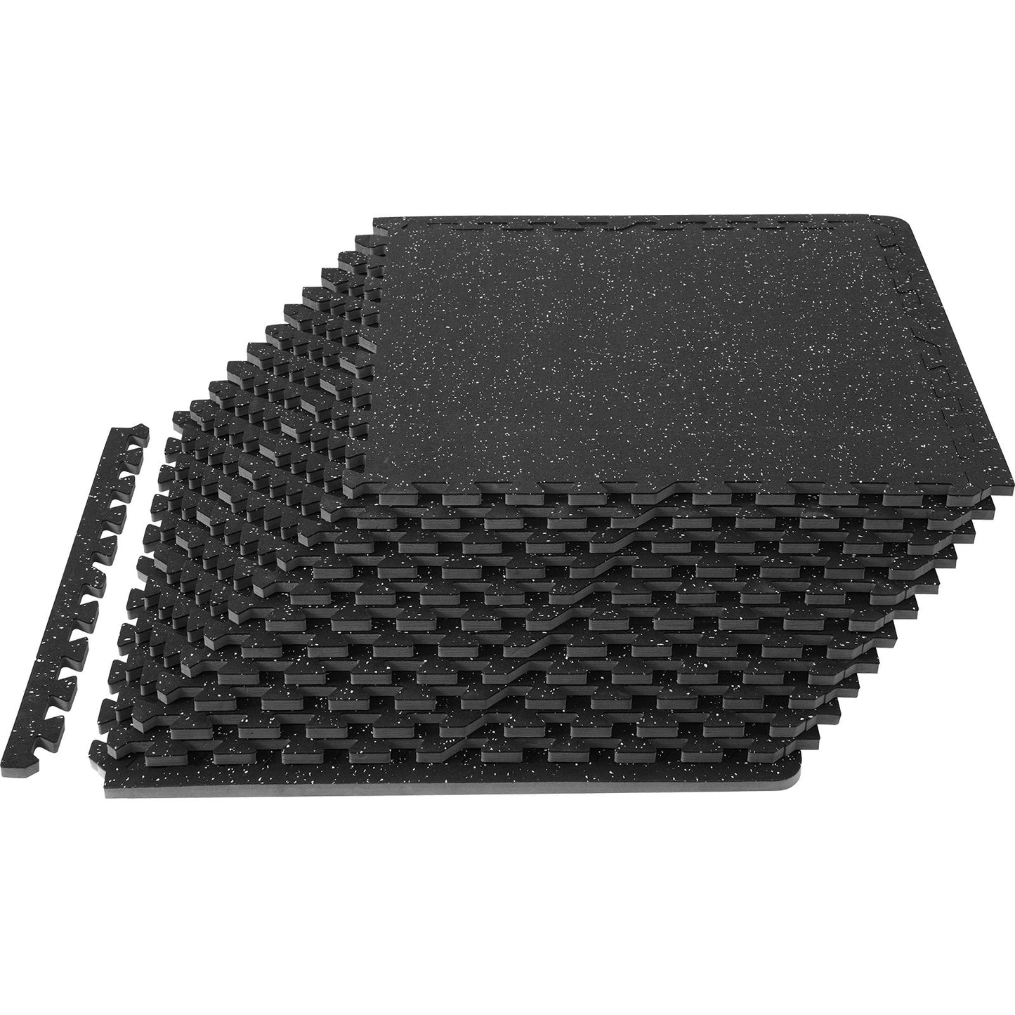 12 PCS Interlocking Gym Floor Mats – 14mm EVA Foam & Rubber Top, 4.5m² Coverage