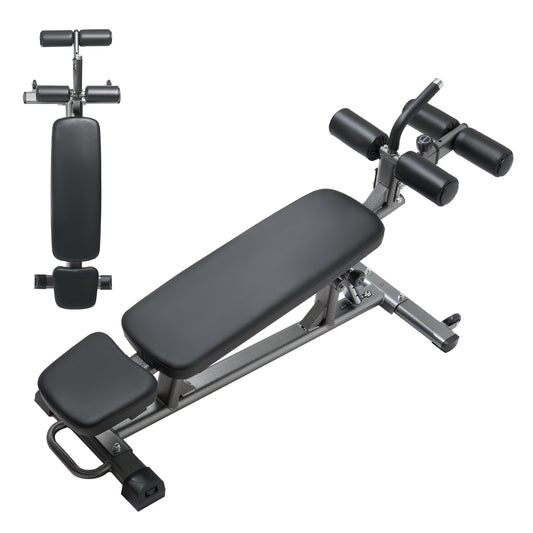 Sit Up Bench, Decline Ab Bench with Reverse Crunch Handle, with 4 Adjustable Height Settings, Heavy Duty Steel, 454 kg Capacity, for Home Gym Workouts, Strength Training, Full Body Muscles